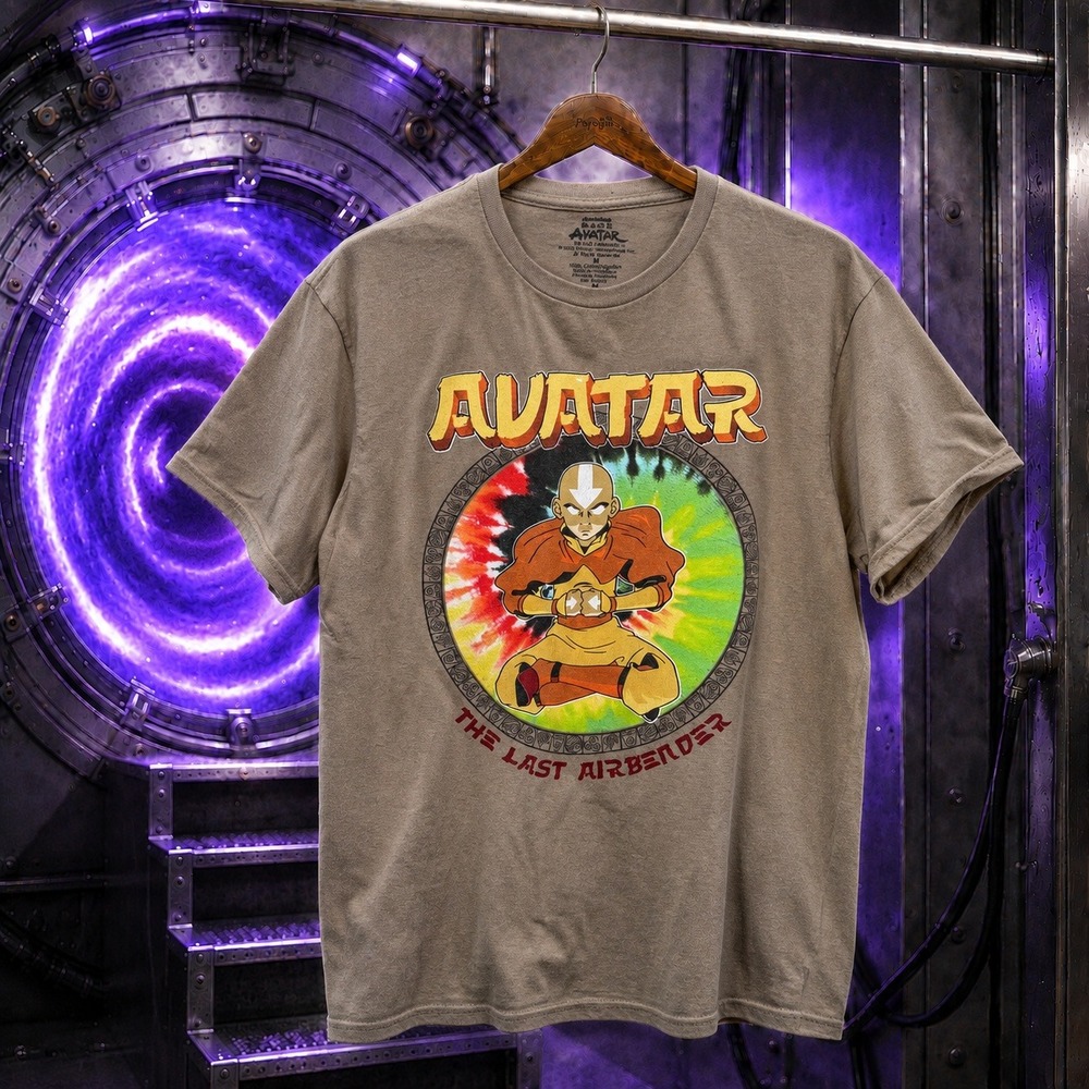 Avatar The Last Airbender Aang Tie Dye Graphic Tee Brown Mens Medium